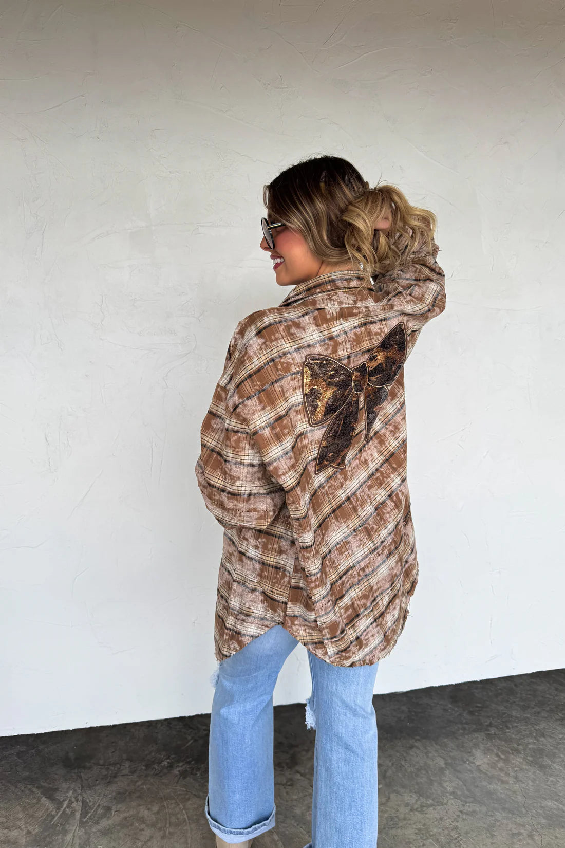 PREORDER- JUNIPER BLEACHED PLAID TOP-ETA WEEK OF 11/10