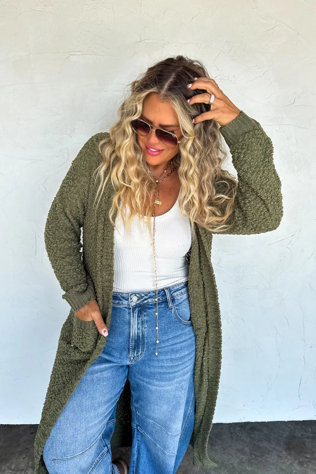 PREORDER- POPPY KNIT POPCORN CARDIGAN-ETA Mid to end October