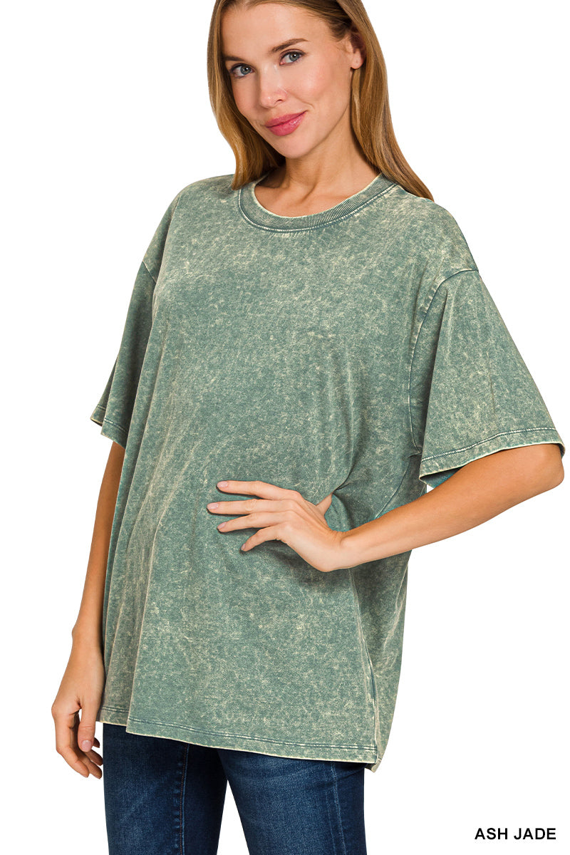 Zenana Oversized Acid Wash Tees