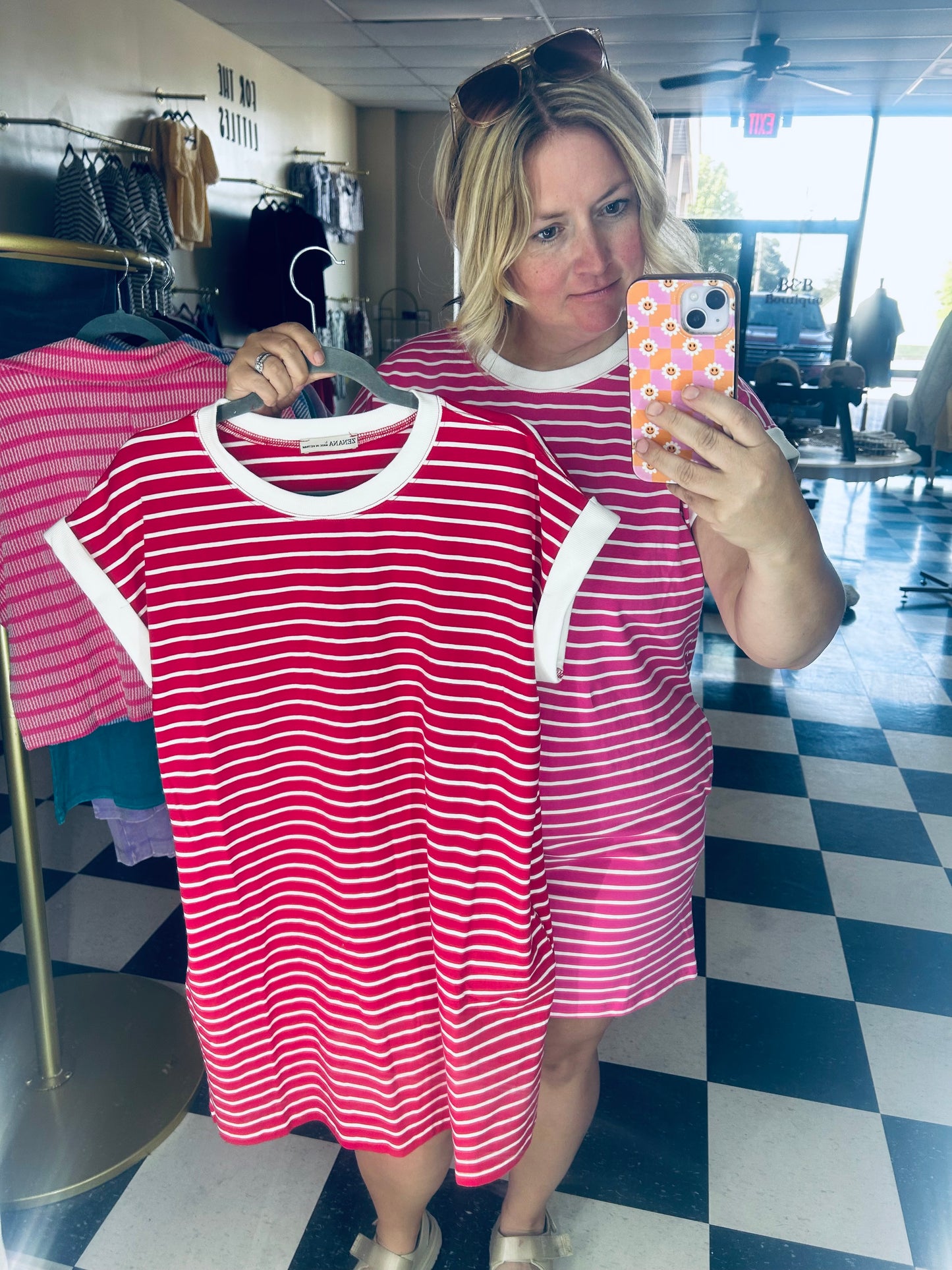 Zenana Striped Tshirt Dress