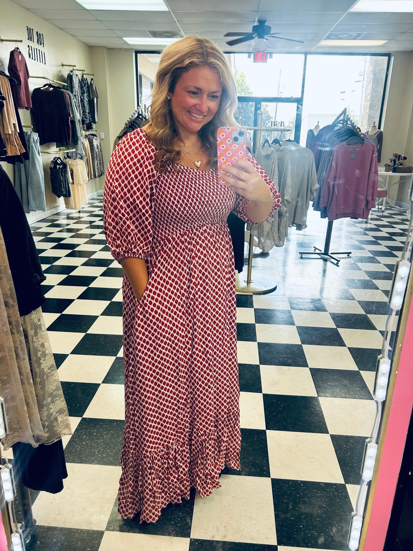 Red Flowy Maxi Dress