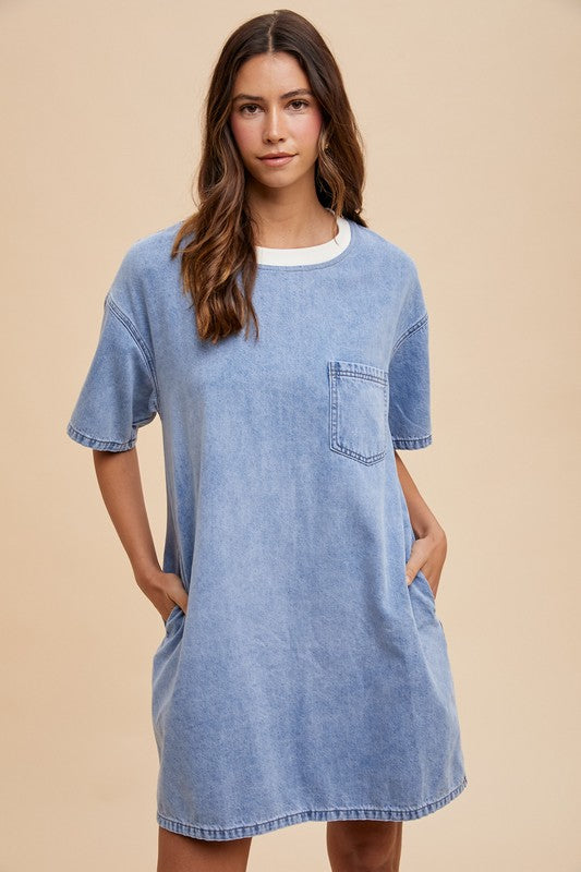 Mineral Wash Denim Dress