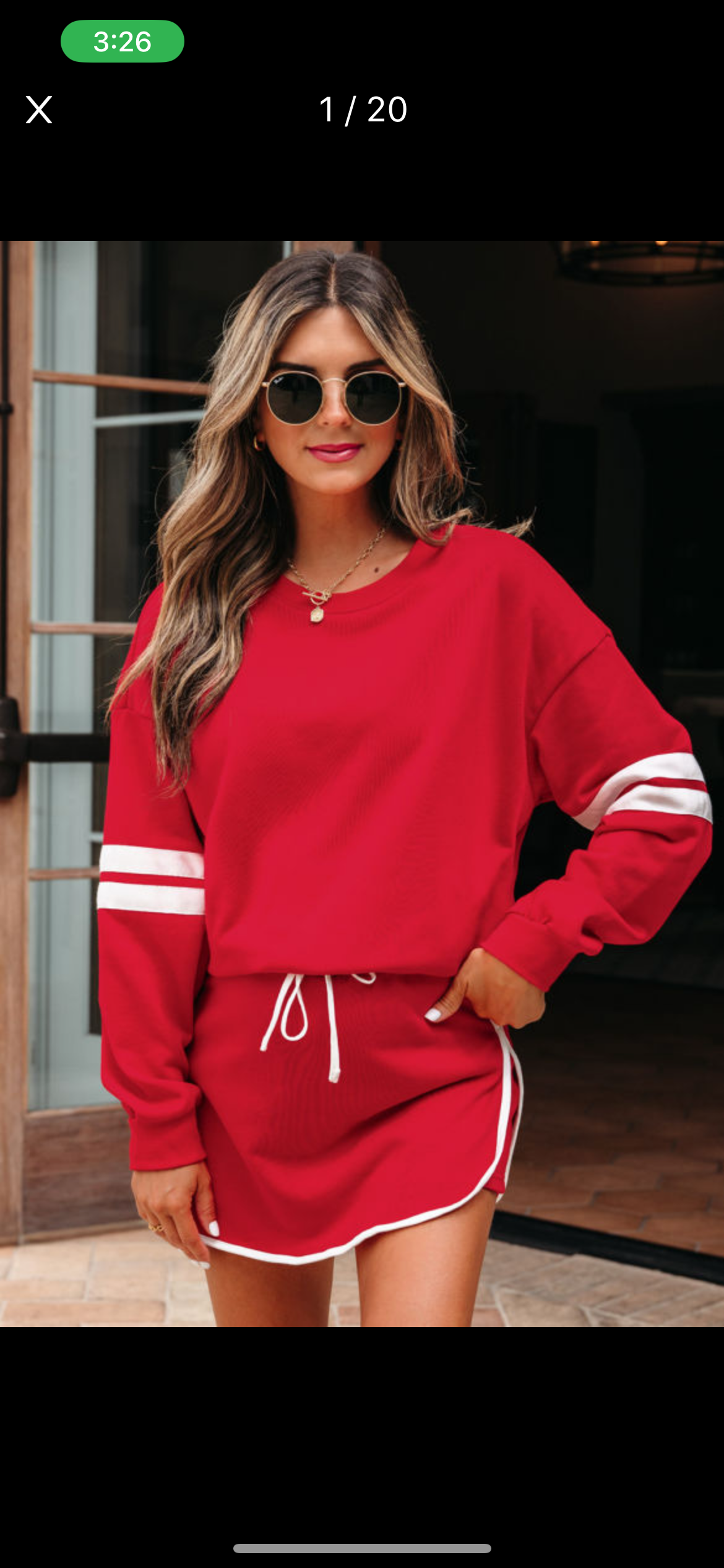 Red Striped Sleeve Short Set-ETA Week of 9/30-10/6