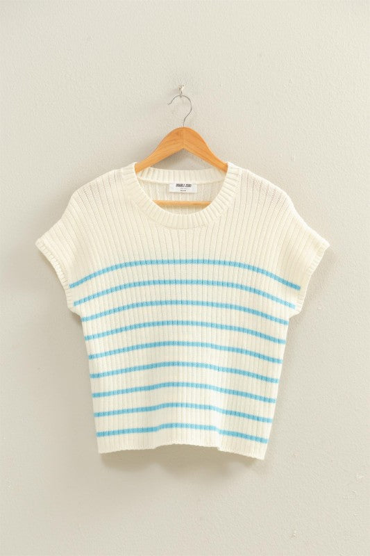 Ribbed Knit Striped Top