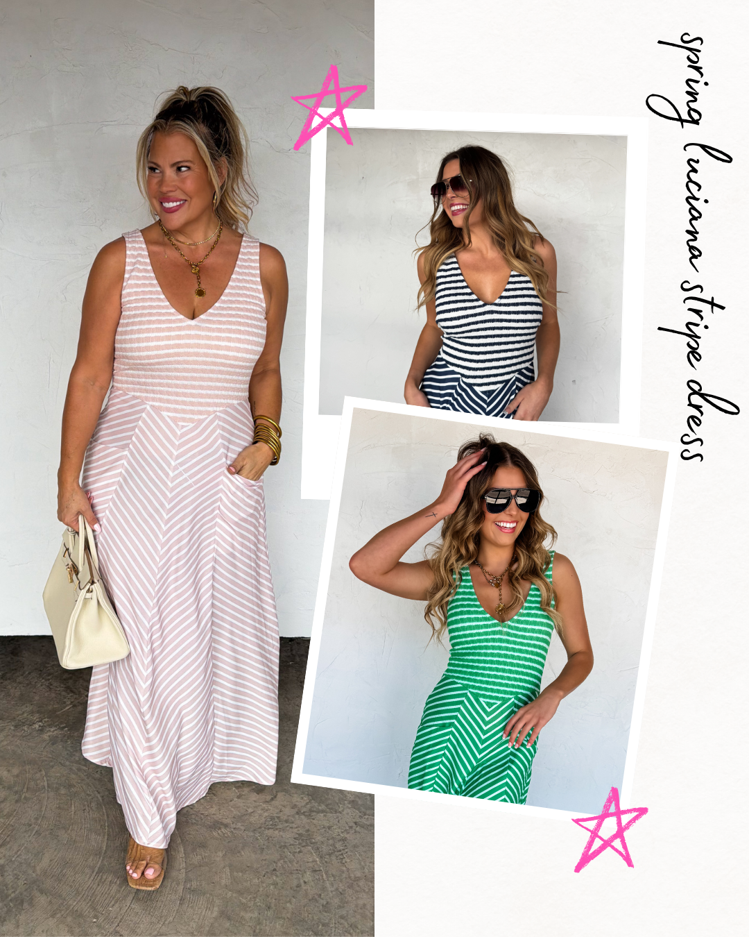 PREORDER- SPRING LUCIANA STRIPE DRESS