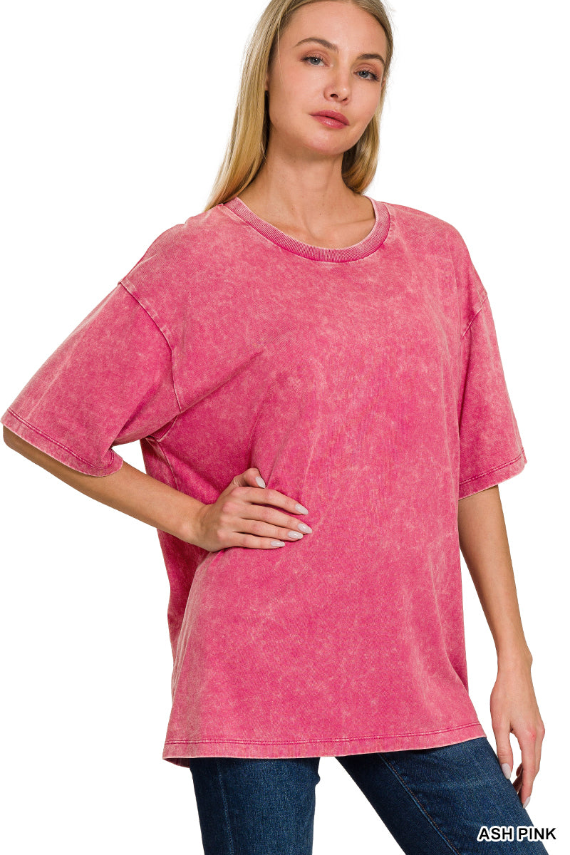 Zenana Oversized Acid Wash Tees