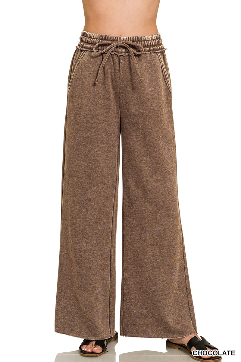 Zenana Acid Wash Sweatpants