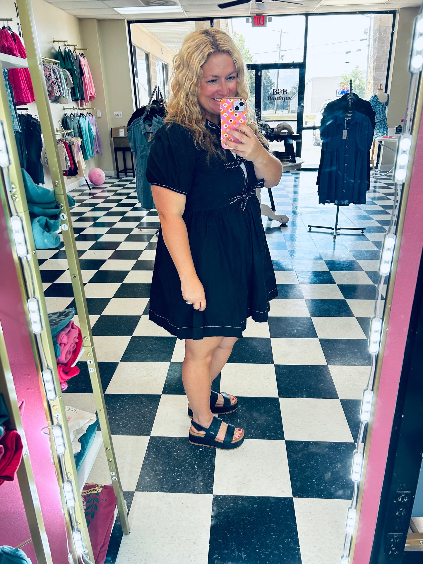 Blu Pepper Black Bow Tie Dress