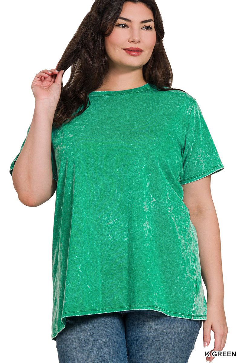 Zenana Oversized Acid Wash Tees