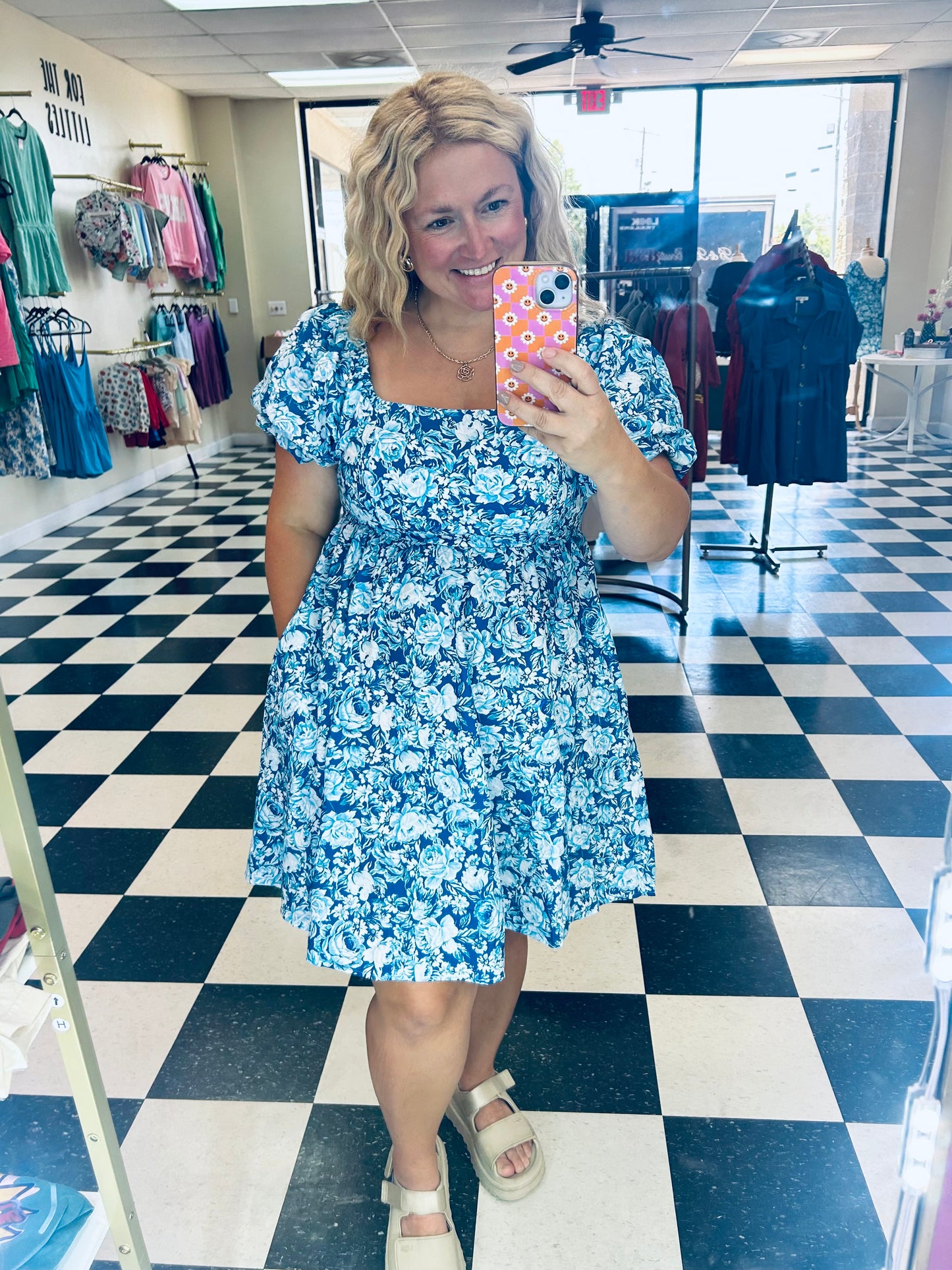 Blue Floral Summer Dress