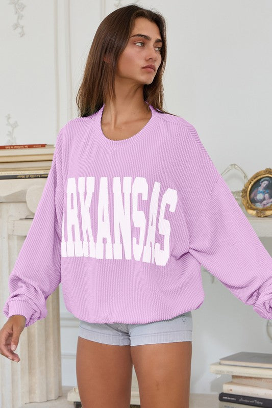 Arkansas Ribbed Oversized Top