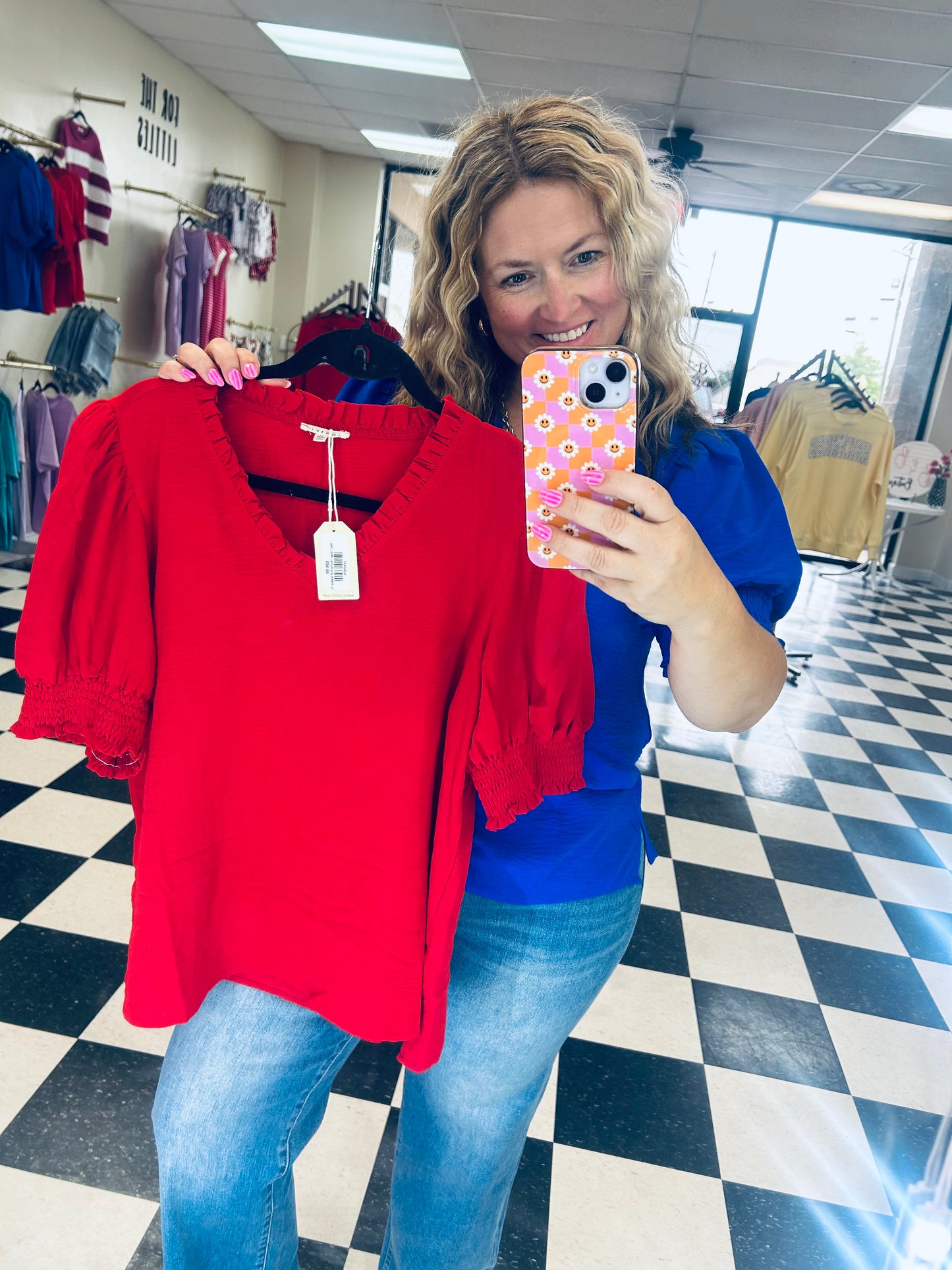 Ruffle Puff Sleeve Top