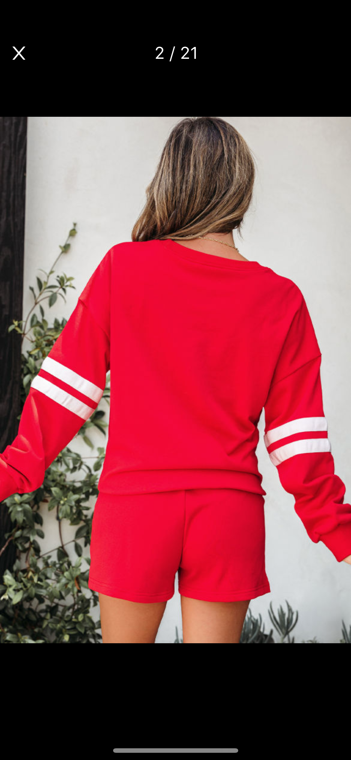 Red Striped Sleeve Short Set-ETA Week of 9/30-10/6