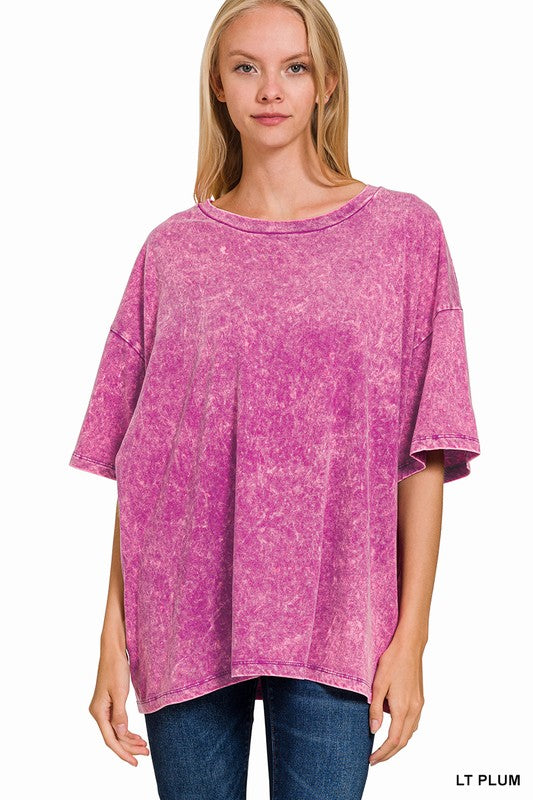 Zenana Oversized Mineral Wash Tee