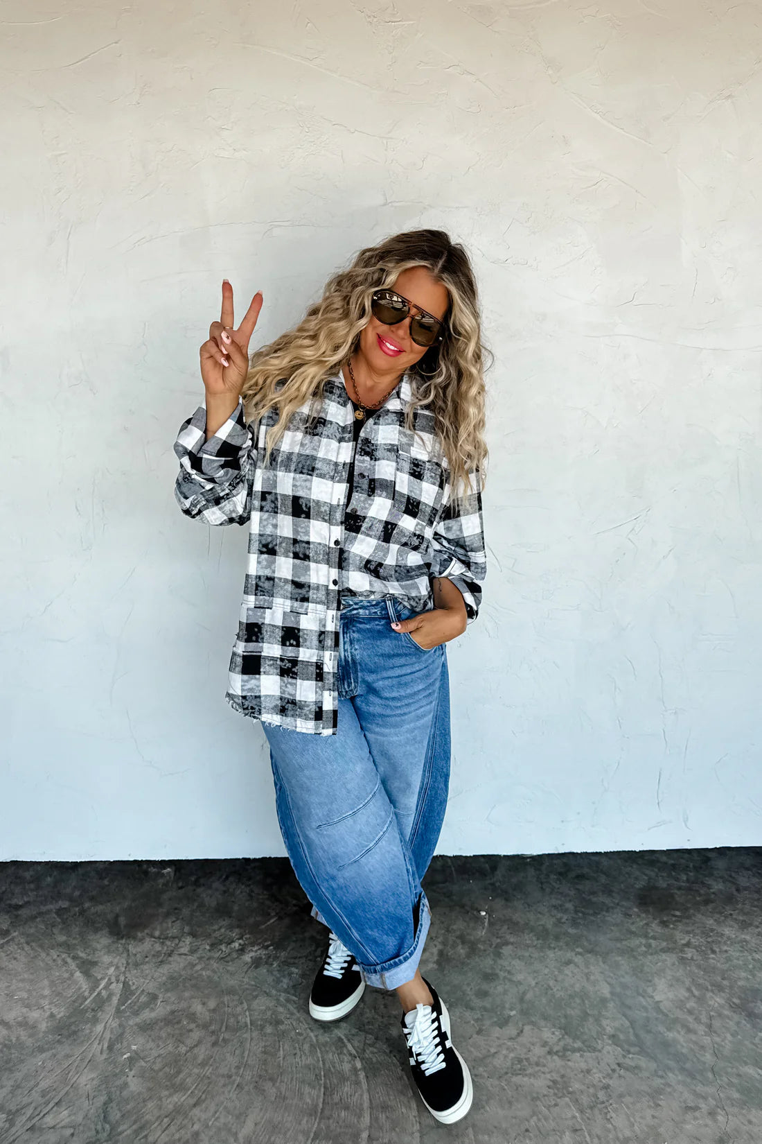 PREORDER- JUNIPER BLEACHED PLAID TOP-ETA WEEK OF 11/10