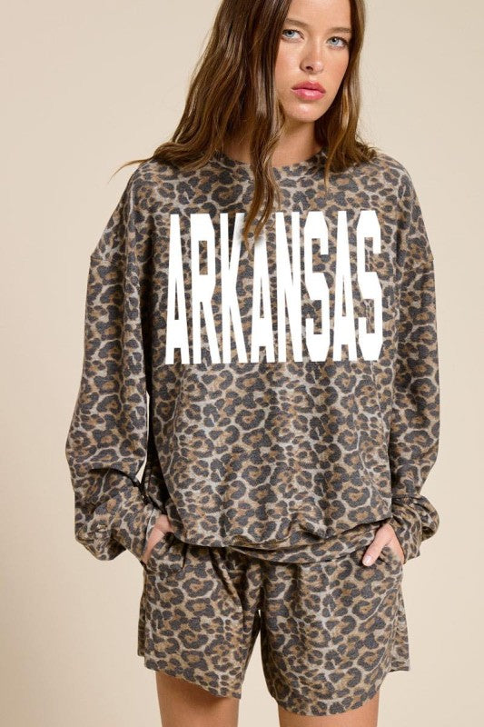 Zutter Arkansas French Terry Top in Camo or Leopard-ETA 12/20