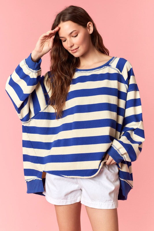 Oversized Striped Pullover
