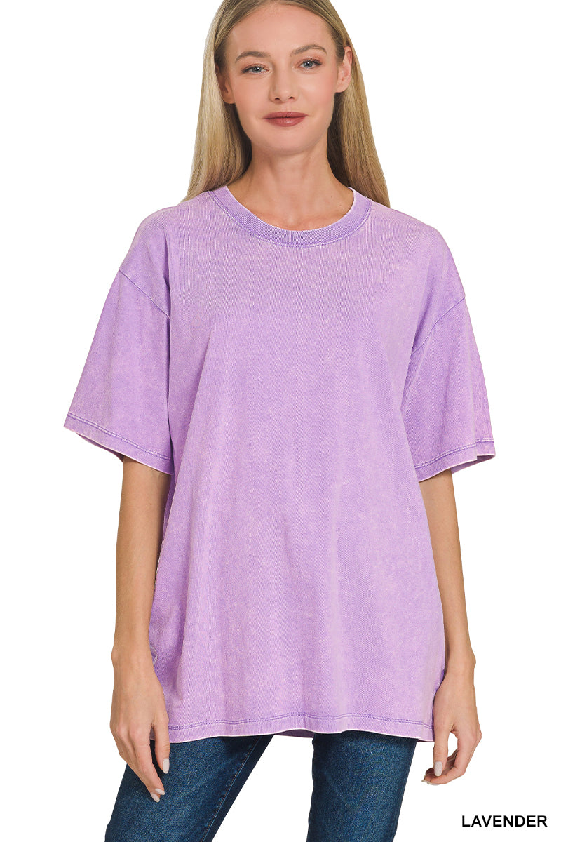 Zenana Mineral Wash Short Sleeve Top