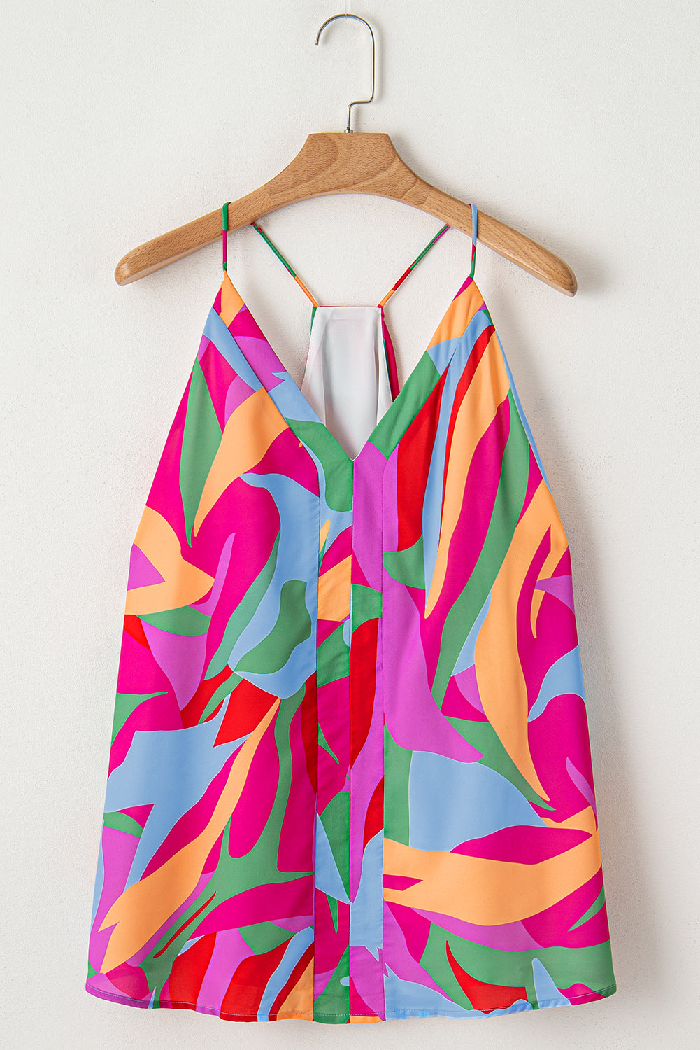 Multicolour  Print V Neck Racerback Sleeveless Top