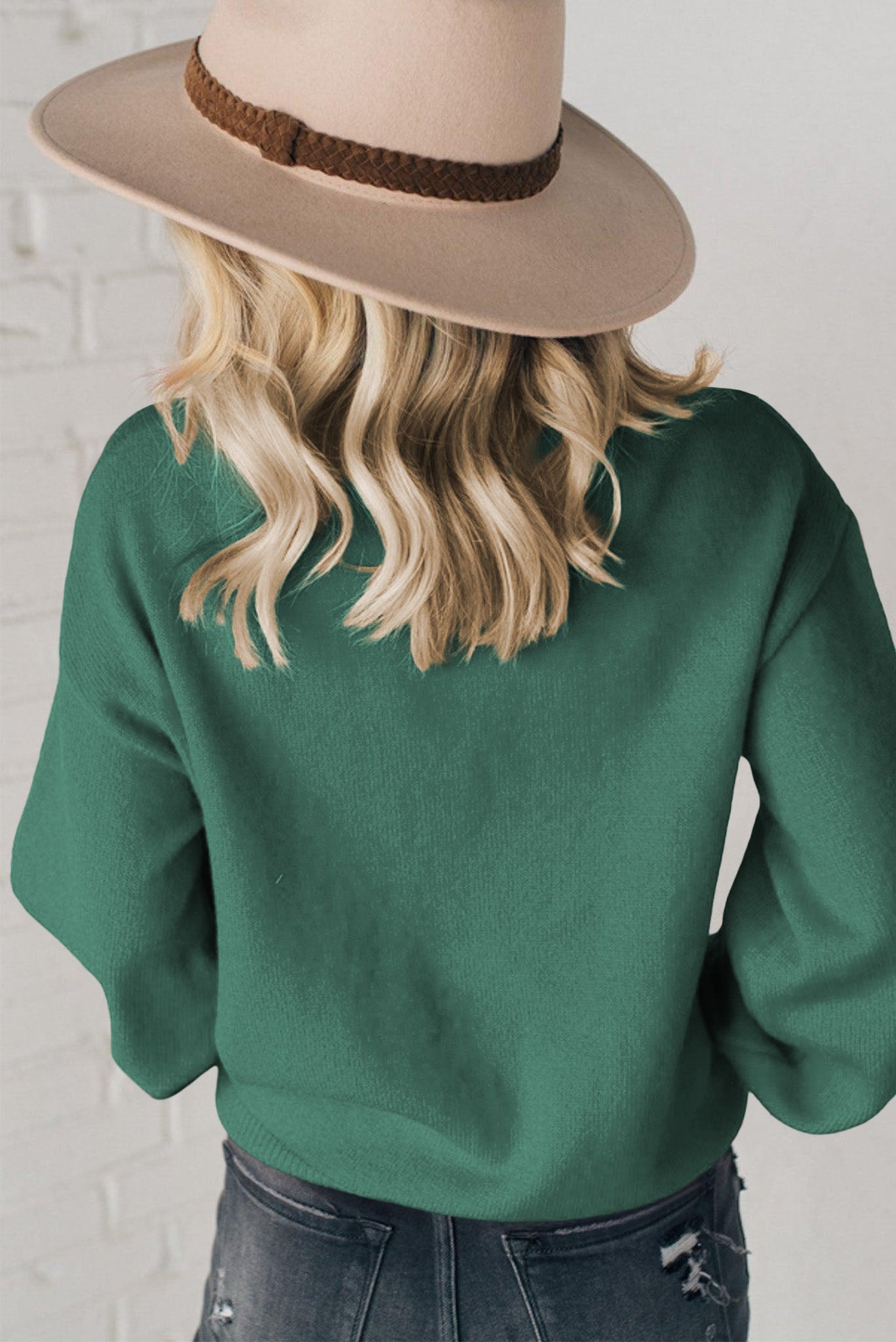 Blackish Green Pearl Merry Knit Sweater