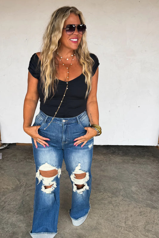 PREORDER- BLAKELEY DISTRESSED DAD JEANS