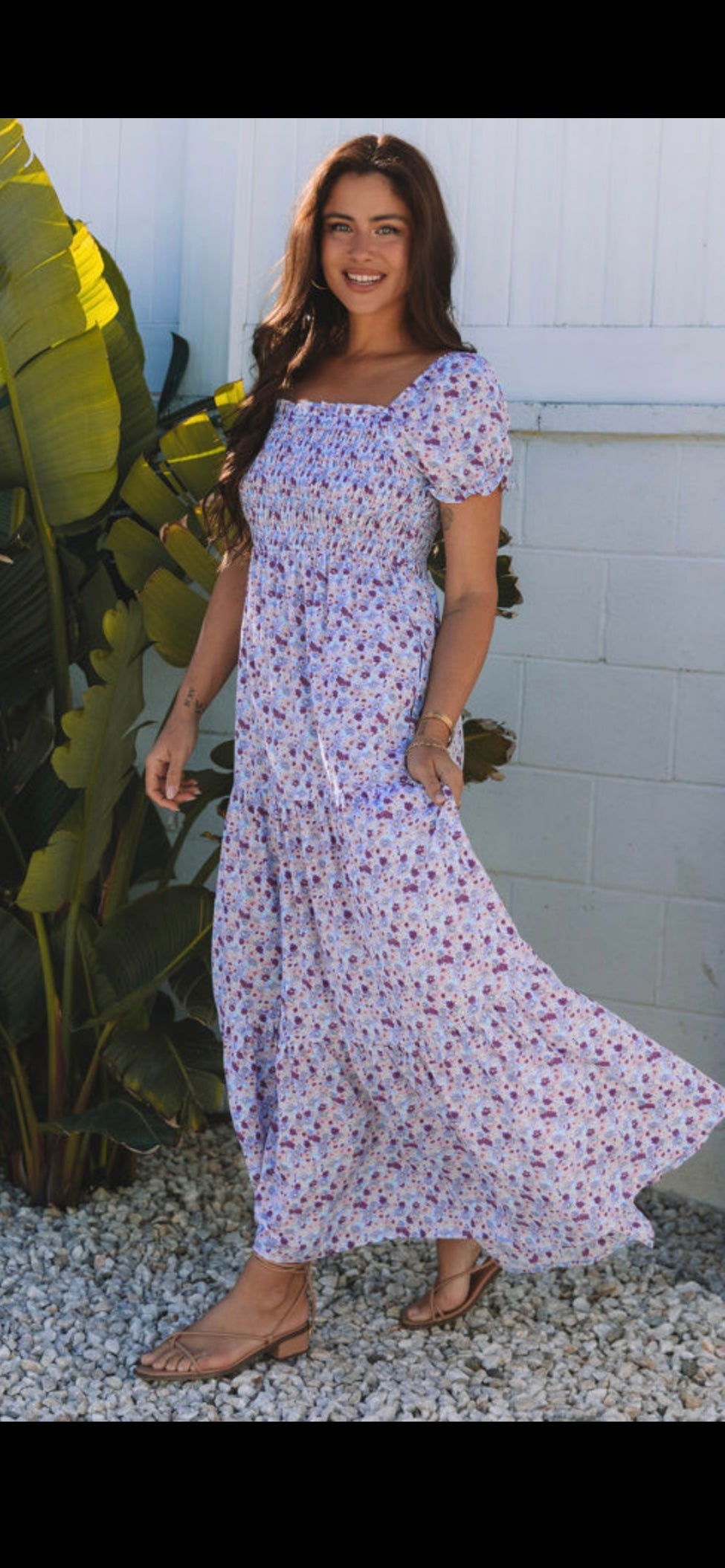 Pretty in Purple Smocked Maxi Dress