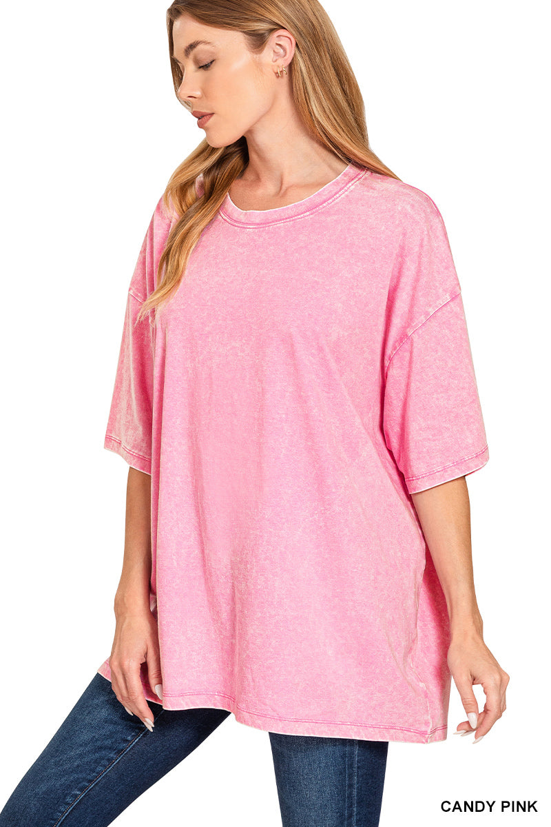 Zenana Oversized Mineral Wash Tee