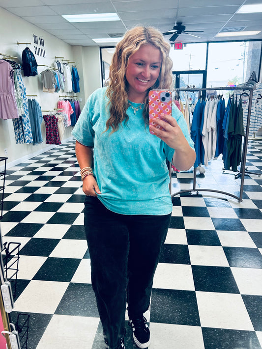 Zenana Oversized Acid Wash Tees