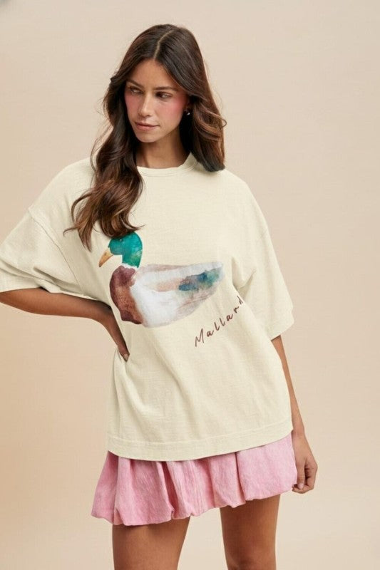 Mallard Duck Oversized Tee Shirt
