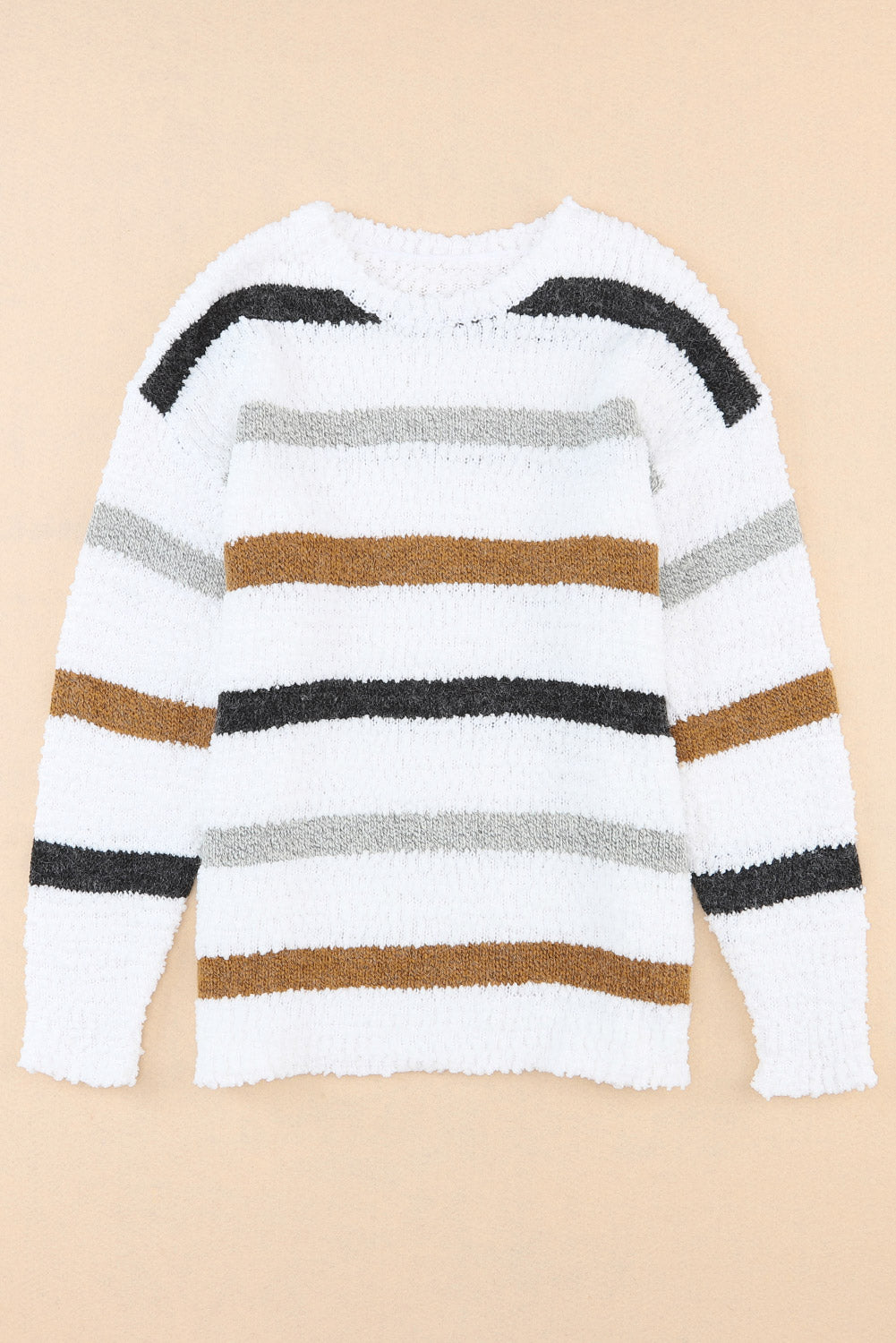 Multicolor Striped Drop Shoulder Pullover Sweater