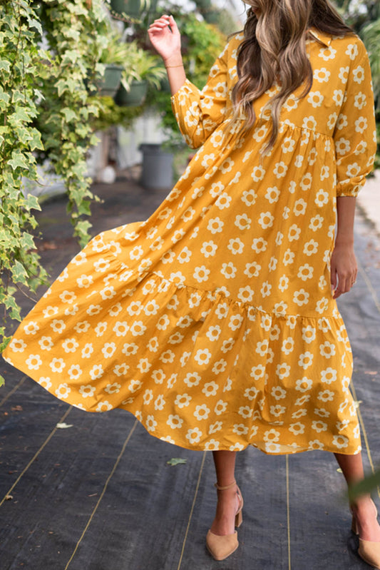 Yellow Flower Maxi Dress