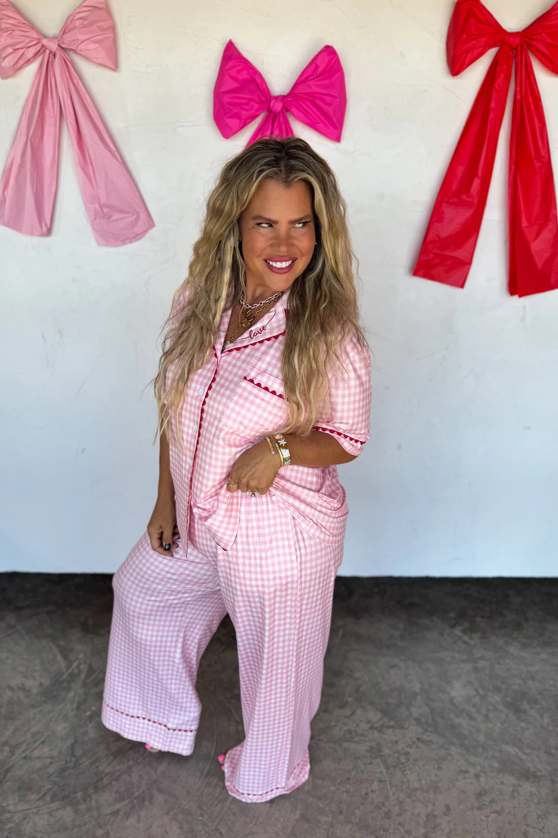 GINGHAM LOVE LUXE PJ SET-ETA BEGINNING OF JAN