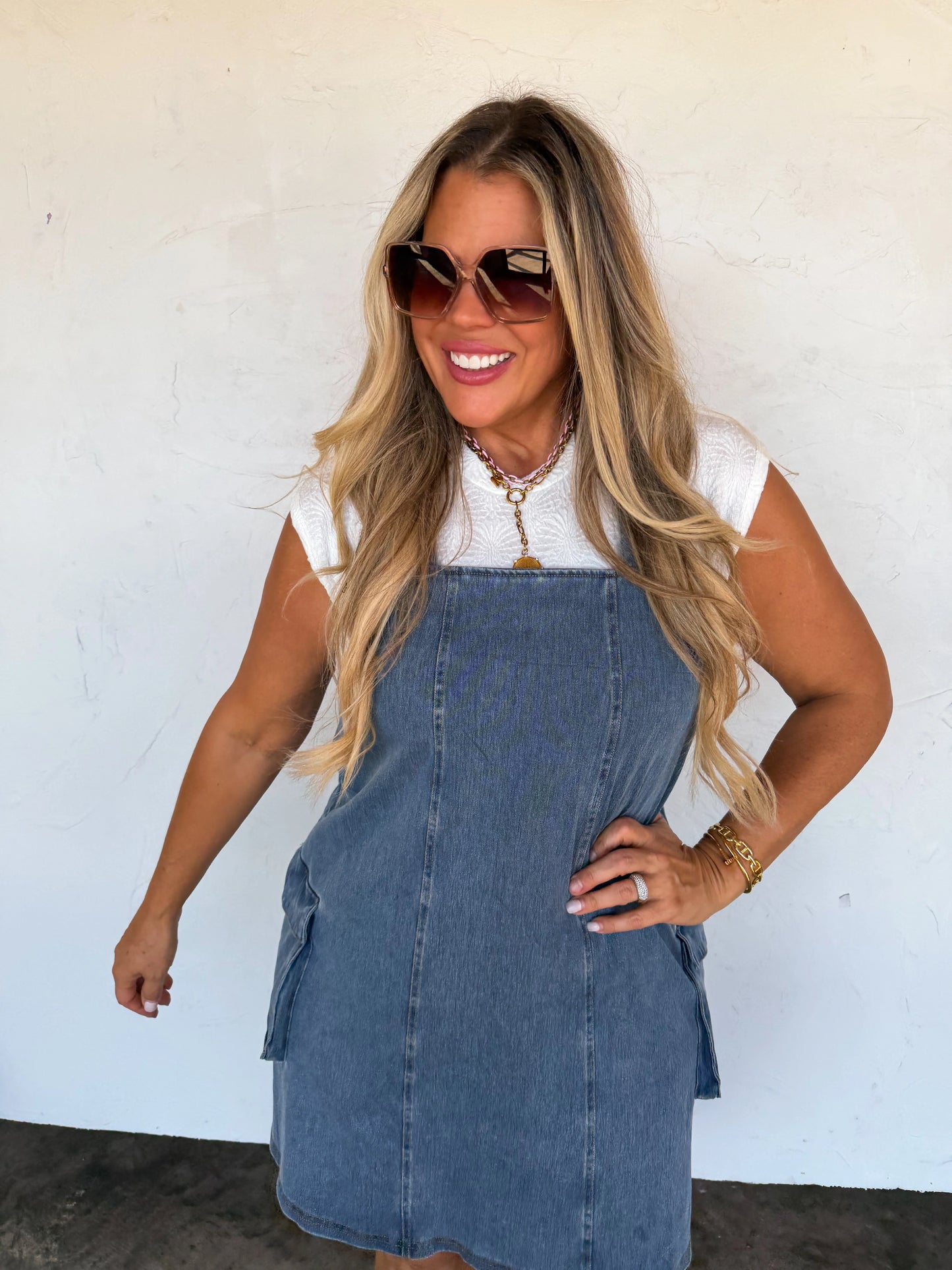 PREORDER- DENIM MILLIE OVERALL DRESS