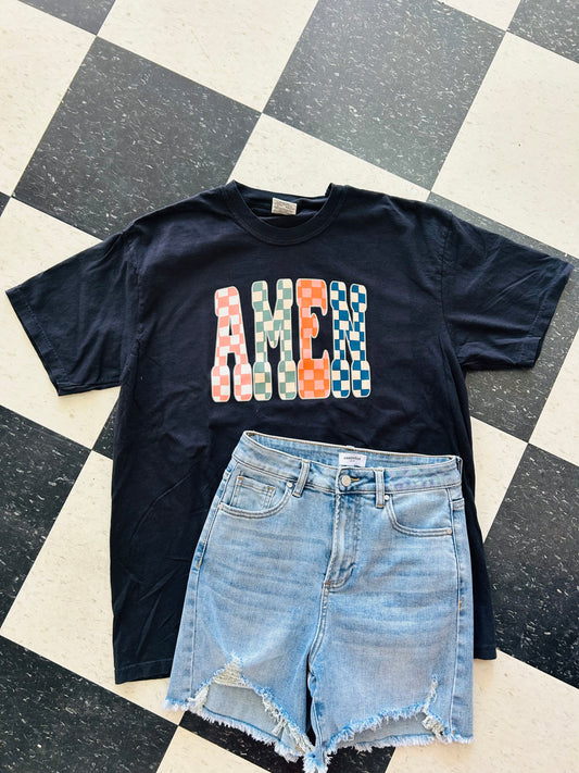 Checkered Amen Tshirt
