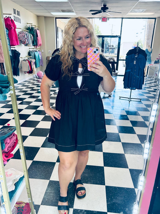 Blu Pepper Black Bow Tie Dress
