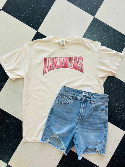 Red Gingham Arkansas Tshirt
