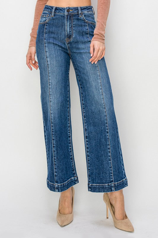 RISEN HIGH RISE ANKLE WIDE JEANS-ETA 10/30