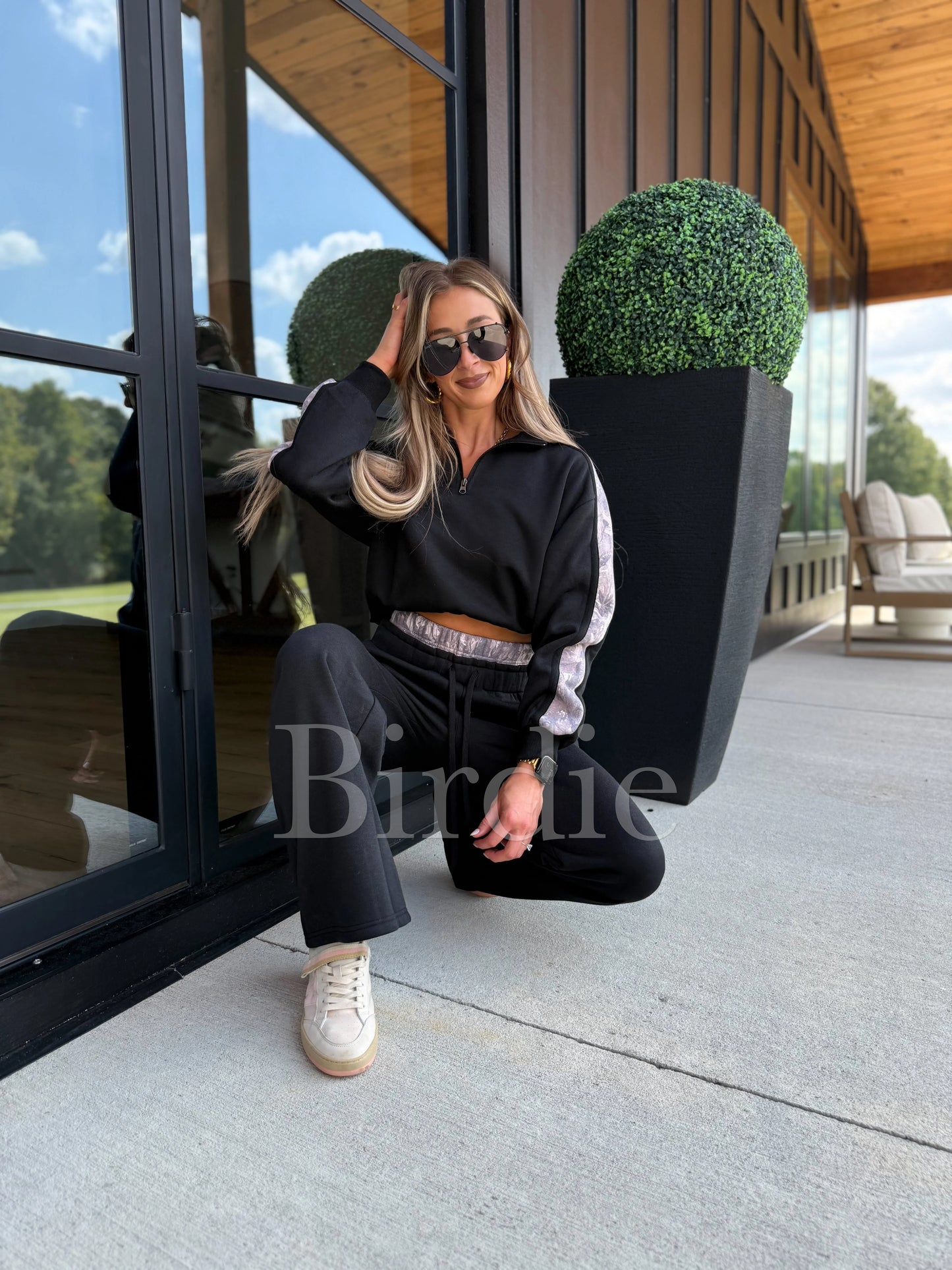 BIRDIE PREORDER Two Piece Black Set with Camo Stripe (Sold as Set)-ETA MID NOV