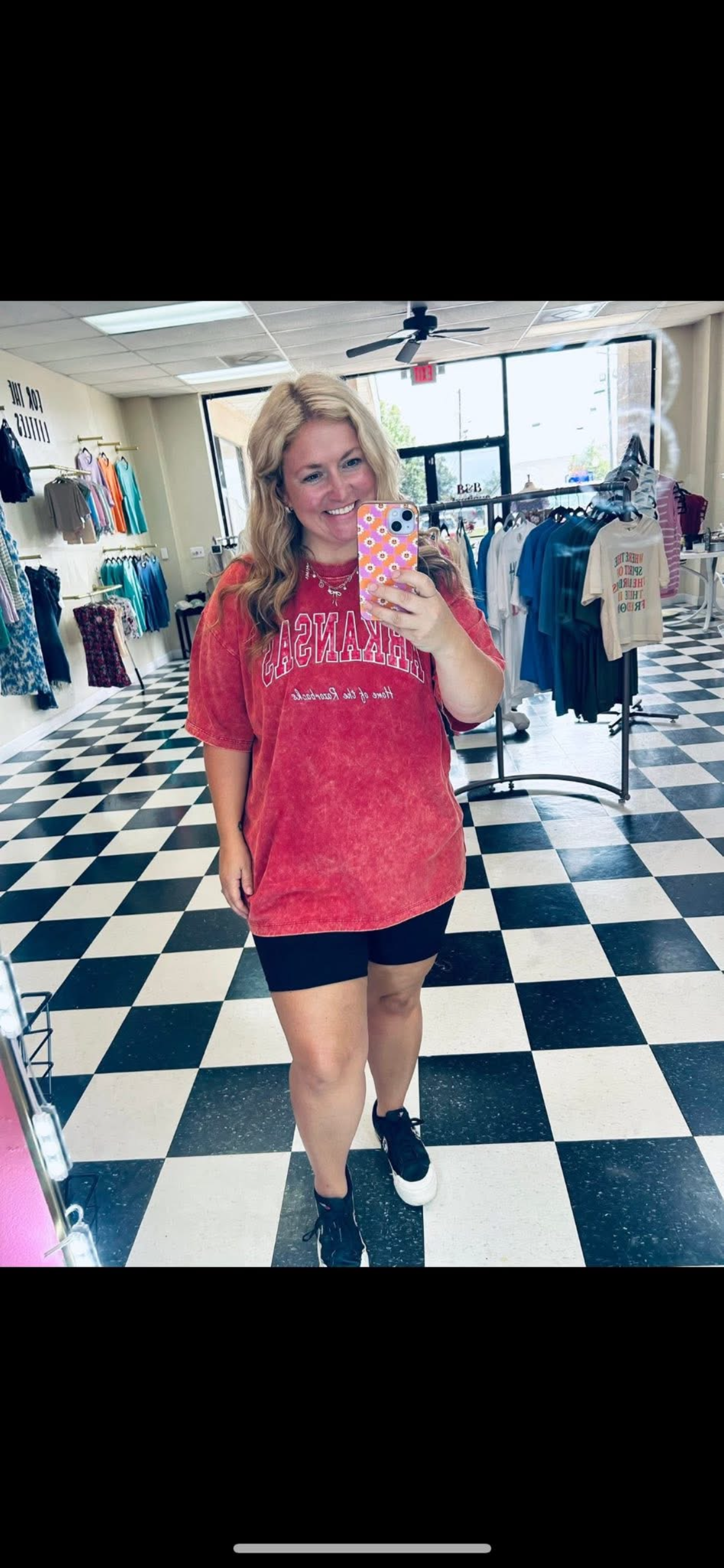 Red Zenana Arkansas Acid Wash Tshirt