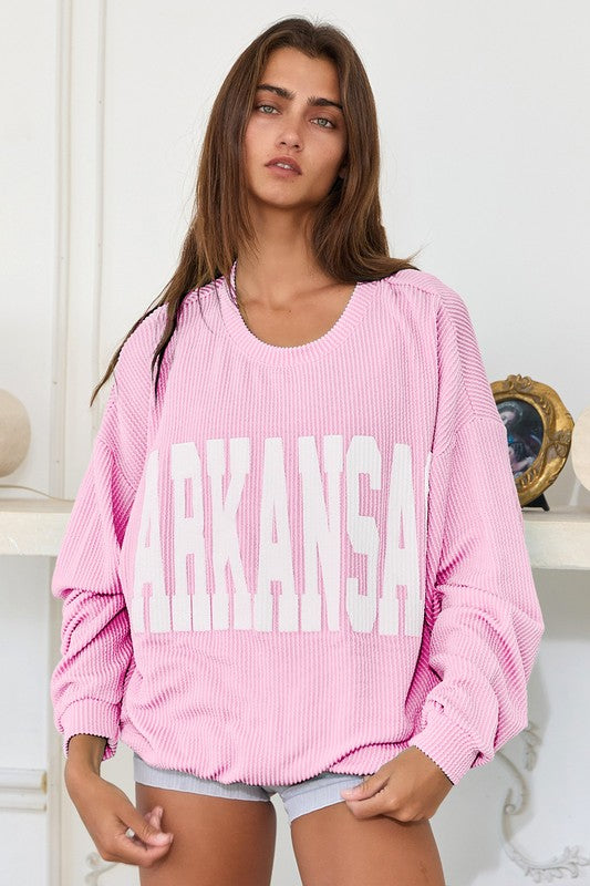 Arkansas Ribbed Oversized Top