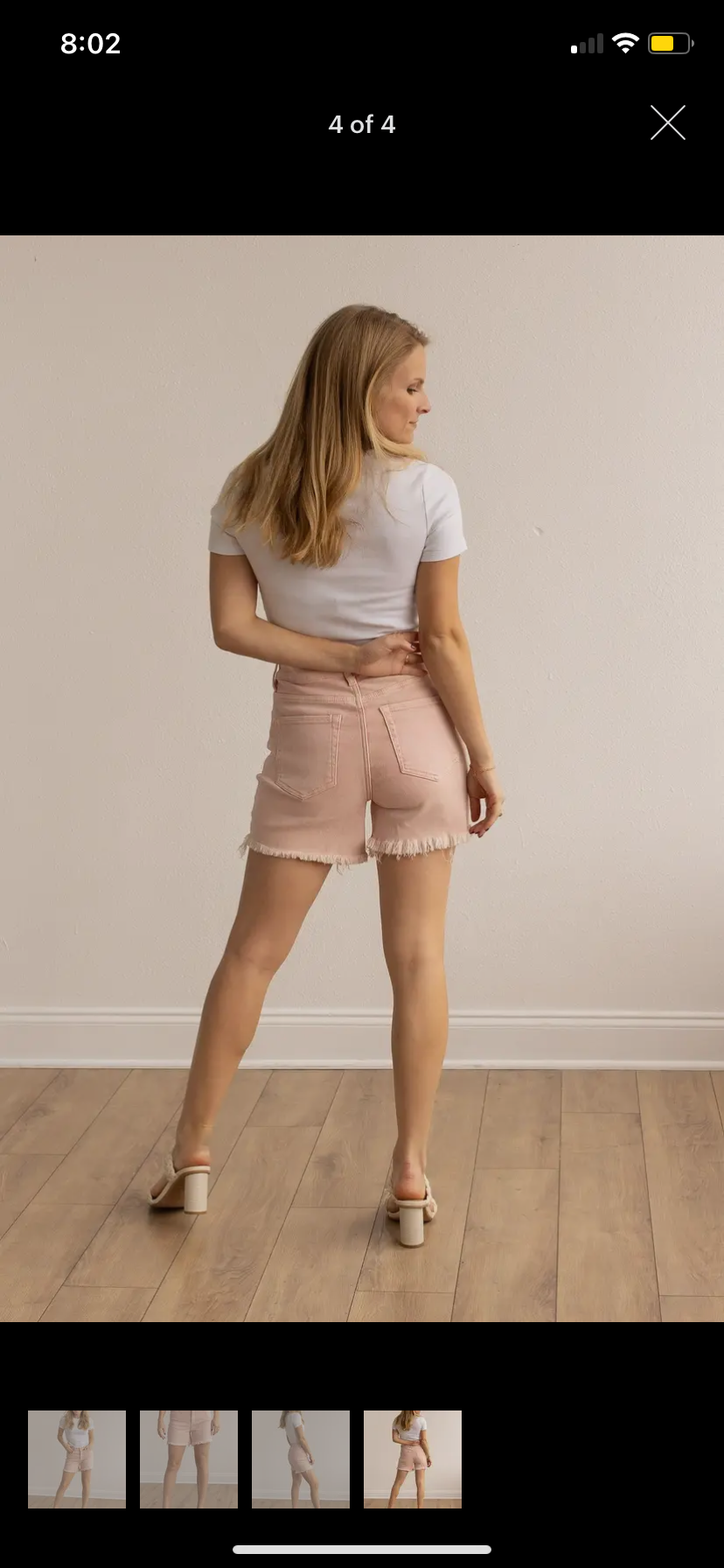 Grace & Emma Light Pink Denim Shorts