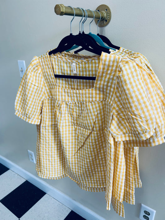 Yellow Gingham Top