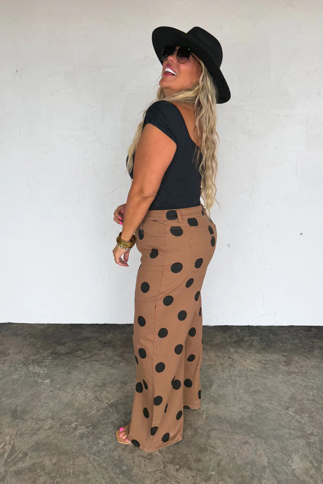 PREORDER- MOCHA DOT DENIM JEANS