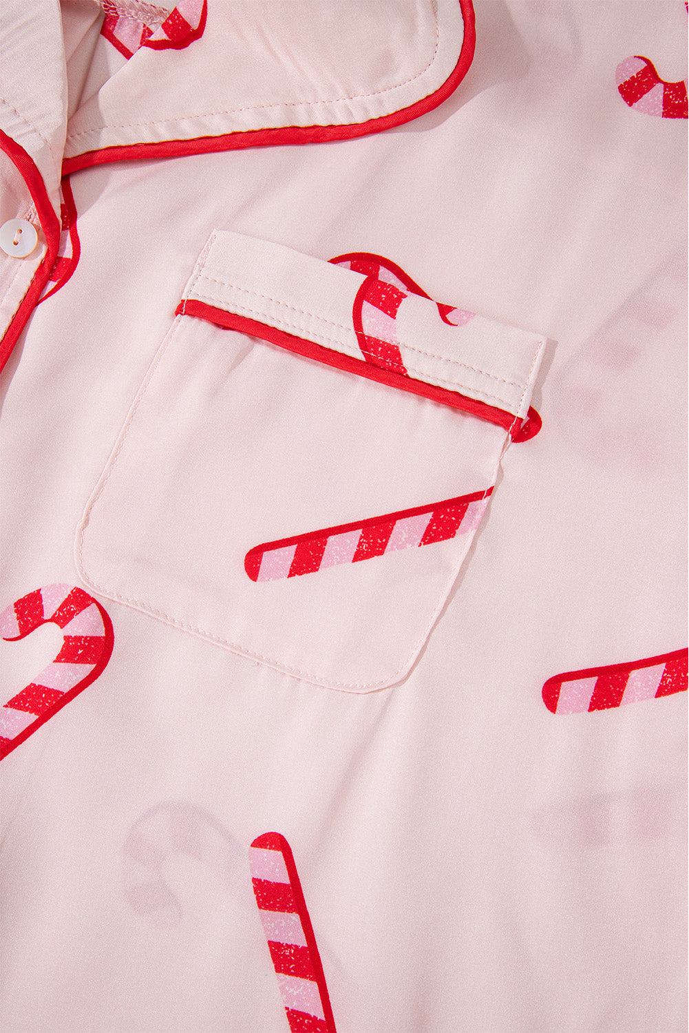 Candy Cane Print Christmas Pajama Set