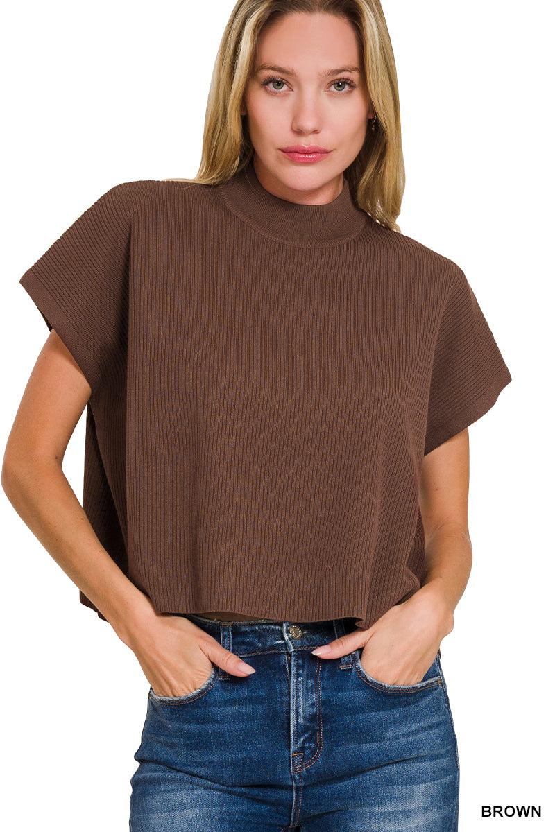 Zenana Mock Neck Sweater Tops