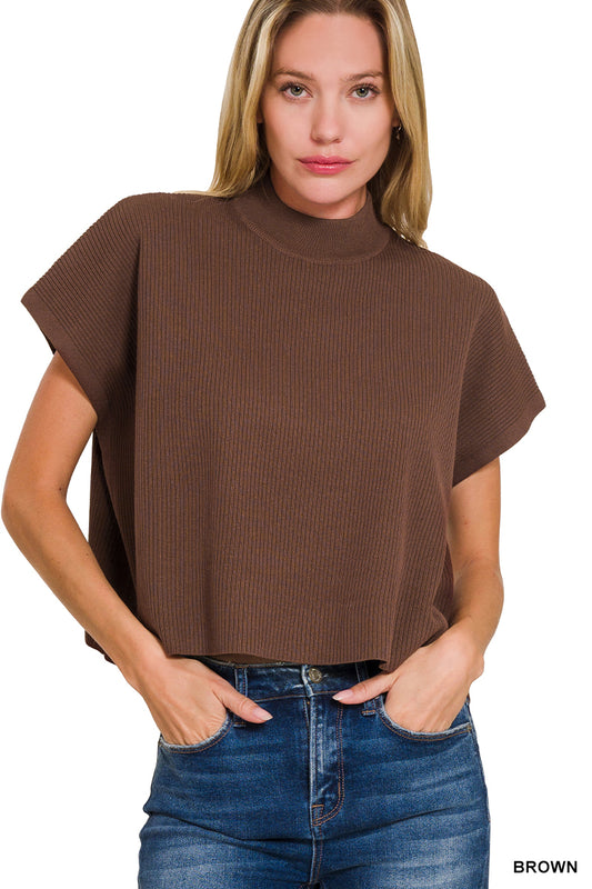Zenana Mock Neck Sweater Tops