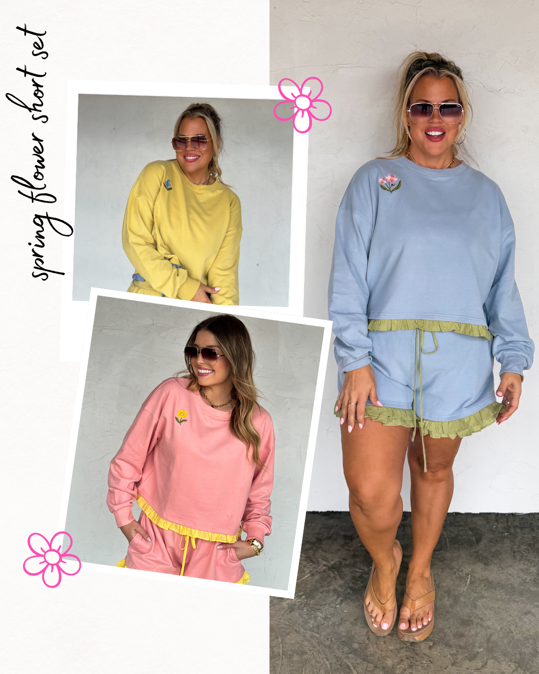 PREORDER- SPRING FLOWER SHORT SET