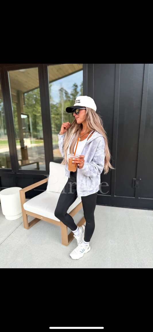 BIRDIE PREORDER Full Zip Camo Jacket in Gray