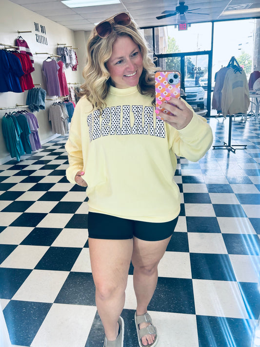 Butter Yellow Polka Dot Arkansas Crewneck