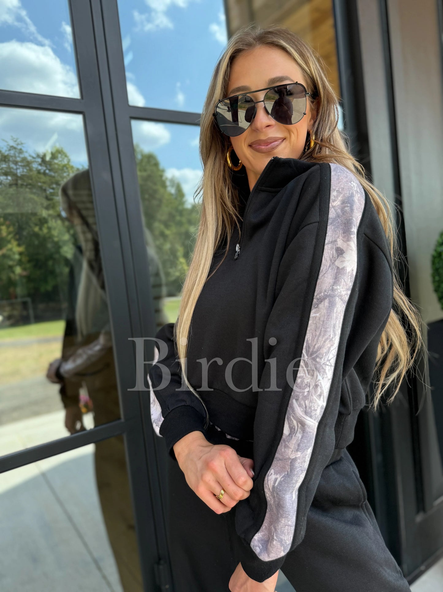 BIRDIE PREORDER Two Piece Black Set with Camo Stripe (Sold as Set)-ETA MID NOV